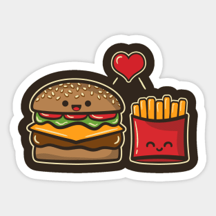 Burger and Fries Sticker